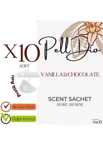 10'lu Vanilla Ayakkabılık Dolap ve Çekmece Parfümlü Kese Kokusu Oda Koku Kesesi