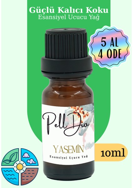 Jasmine Esansiyel Uçucu Koku Yağı Buhurdanlık Yağı Difüzör Esansı Hobi Esans Ortam Oda 10ML