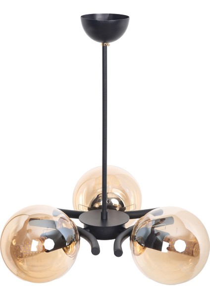 Şık Siyah Gold 3 Bal Camlı Modern Avize, Zarif Ev Aydınlatması fiyatları