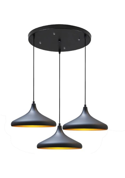 Şık Siyah Üçlü Sarkıt Lamba, Oturma ve Yemek Alanları Için Modern Tasarım fiyatları