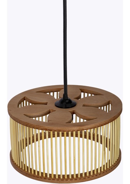 Rustik Serisi Papatya Bambu Sarkıt Avize 30CM, Şık ve Doğal Dekorasyon fiyatları