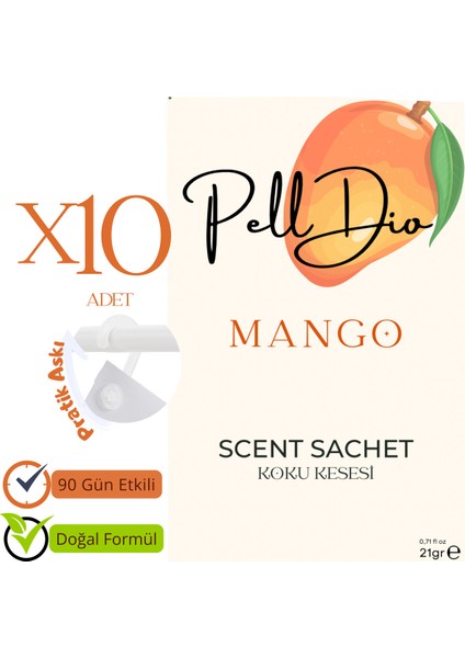 10'lu Mango Ayakkabılık Dolap ve Çekmece Parfümlü Kese Kokusu Oda Koku Kesesi