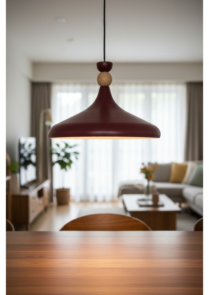 Vişne Çürüğü Ahşap Sarkıt Avize, Modern ve Şık Aydınlatma Seçeneği