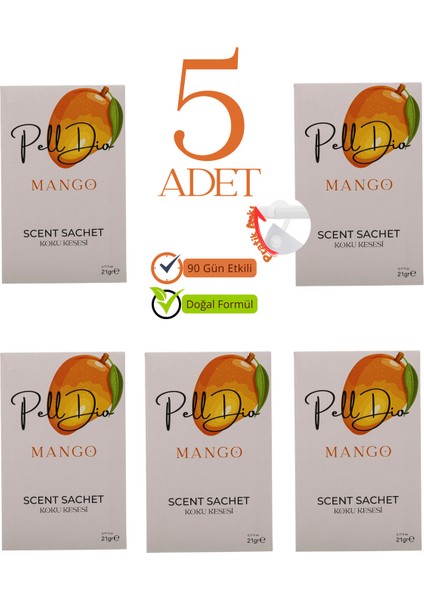 5'li Mango Ayakkabılık Dolap ve Çekmece Parfümlü Kese Kokusu Oda Koku Kesesi