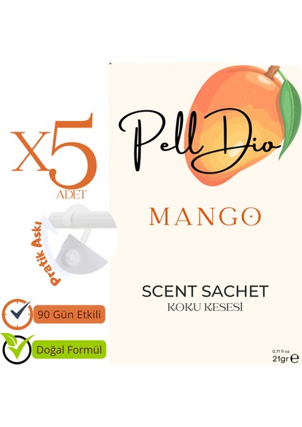5'li Mango Ayakkabılık Dolap ve Çekmece Parfümlü Kese Kokusu Oda Koku Kesesi fiyatları