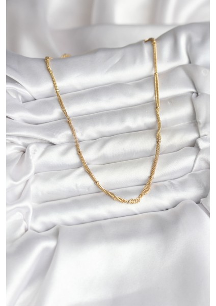 14K Gold Renk Kaplama Topçuk Zincirli Model cm Kadın Kolye - TJ-BKO10734 fiyatları