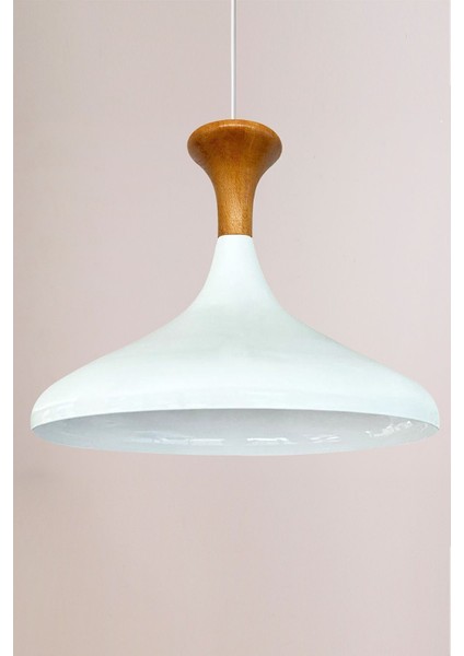 Beyaz Ahşap Mantar Sarkıt Avize, Şık ve Modern Oturma ve Yatak Odası Aydınlatması