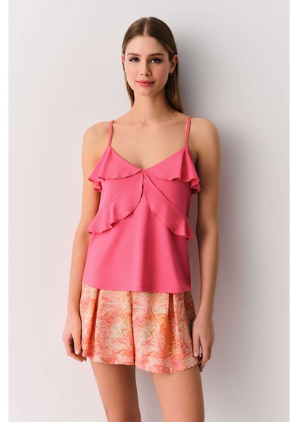 Pembe Daphne Atlet Şort Pijama Takımı