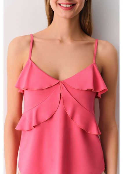 Pembe Daphne Atlet Şort Pijama Takımı modelleri