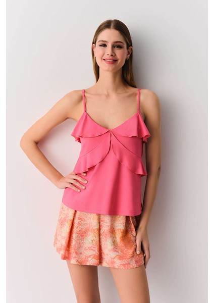 Pembe Daphne Atlet Şort Pijama Takımı fırsatları