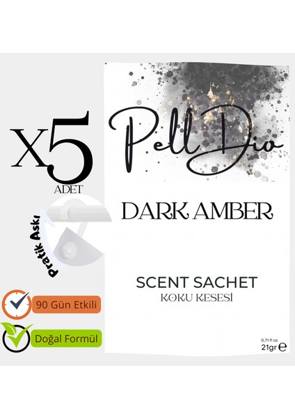 5'li Dark Amber Ayakkabılık Dolap ve Çekmece Parfümlü Kese Kokusu Oda Koku Kesesi fiyatları