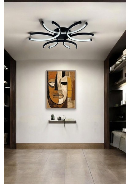 Modern Siyah-Beyaz LED Avize, Salon, Mutfak ve Yatak Odası Için