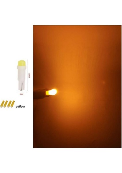 (4xadet) 1 Set 12V LED Mını Dipsiz T5 Yellow (Mini Dipsiz Ampul Sarı) fırsatları
