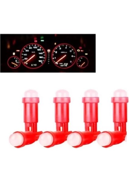 (4xadet) 1 Set 12V LED Mını Dipsiz T5 Red (Mini Dipsiz Ampul Kırmızı) fırsatları