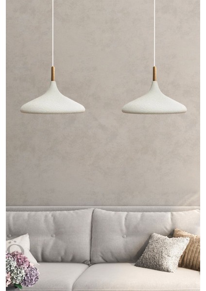 Ikili Dokulu Açık Krem Sarkıt Lamba, Şık ve Modern Tasarım fiyatları