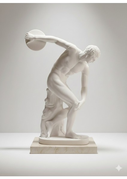 Disk Atan Ares (Myron'un Diskobolos'u) - 17 cm Pla 3D Baskı Heykel