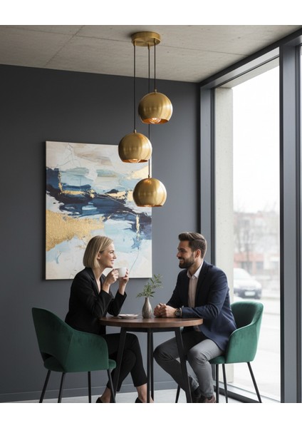 Bronz Renk 3'lü Küre Sarkıt Aydınlatma, Şık ve Modern Tasarım fiyatları