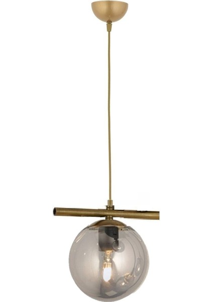 Modern Füme Glop Camlı Sıralı Gold Sarkıt Avize ile Şıklık ve Zarafet