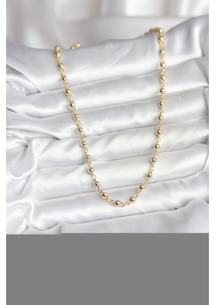 14K Gold Renk Kaplama Topçuklu Zincir Model cm Kadın Kolye - TJ-BKO10736 fiyatları