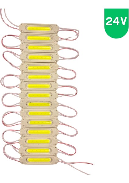 24 Volt 2 Watt Beyaz Cob LED Modül IP65 10 Adet Modül