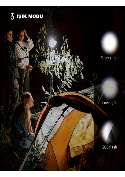 LED 30W Şarj Edilebilir Taşınabilir LED Ampul, Kamp Çadır ve Karavan Için Uygun, Kanca Askılı LED Ampul