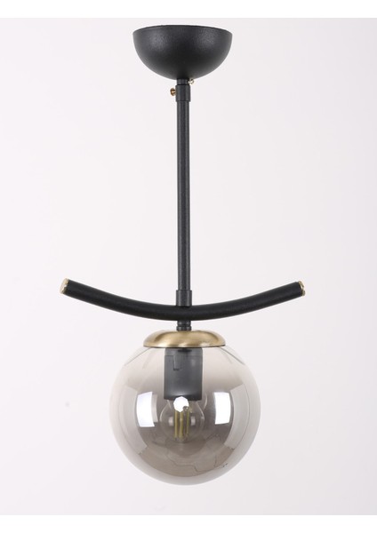 Şık Siyah Eskitme Füme Camlı Modern Avize, Zarif ve Işıltılı Tasarım