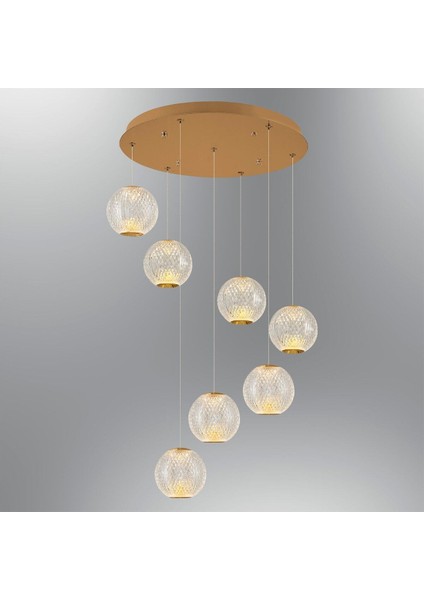 Şık Sarı 7’li Merkür LED Avize ile Mekanınızı Aydınlatın