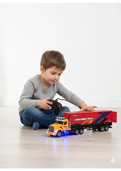 Uzaktan Kumandalı Full Fonksiyonlu 48 cm Işıklı Tır - LED Işıklı Ayrılabilir Dorse Açılır Kapılı Tır