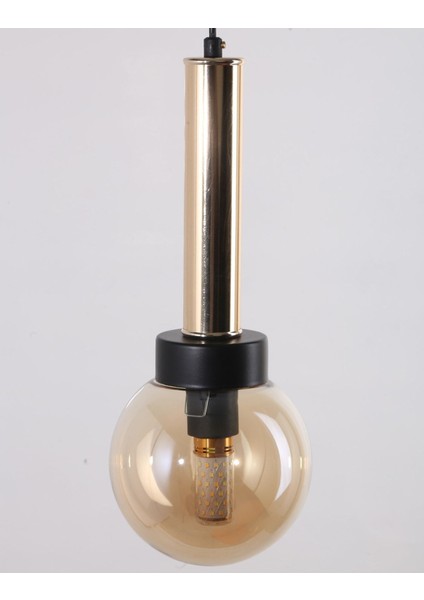 Şık Siyah ve Gold Kaplama Bal Camlı Modern Avize fiyatları