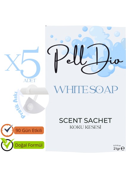 5'li White Soap Ayakkabılık Dolap ve Çekmece Parfümlü Kese Kokusu Oda Koku Kesesi fiyatları