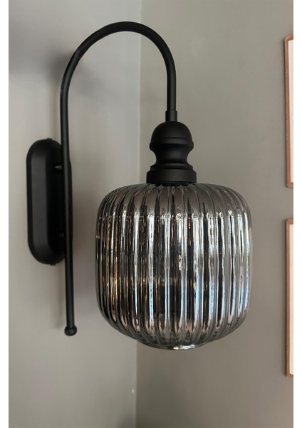 Füme Cam Tekli Aplik Retro Sarkıt Lamba, Restoran ve Salon Aydınlatması