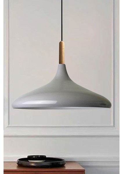 Şık Ahşap Tekli Sarkıt Avize, Modern ve Sıcak Aydınlatma Seçeneği