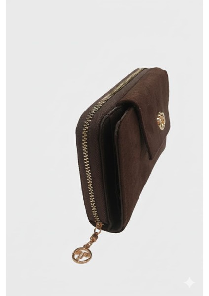 Dışı Süet Çıt Çıt Kapaklı Fermuarlı El Cüzdanı modelleri