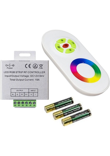 24 Amper Renkli Dokunmatik Rgb Şerit LED Kumanda ile Işık Kontrolü