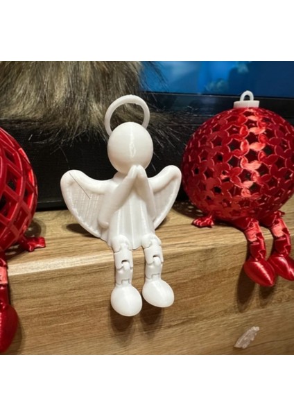 3'lü Set: Dua Eden Melek ve Bacaklı Yılbaşı Topu Dekor Süsü | 3D Baskı modelleri