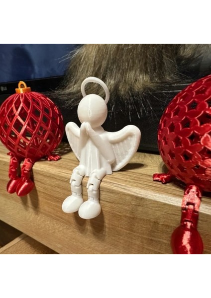 3'lü Set: Dua Eden Melek ve Bacaklı Yılbaşı Topu Dekor Süsü | 3D Baskı fırsatları