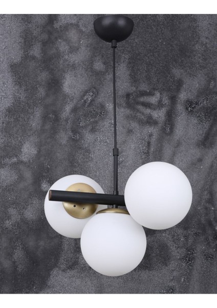 Siyah Eskitme Camlı Modern Avize, Şık ve Şeffaf Aydınlatma Parçası