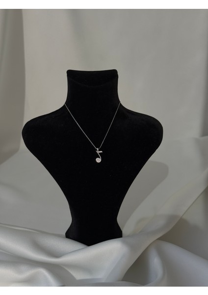 Zirkon Kolye Silver Renk 45 cm