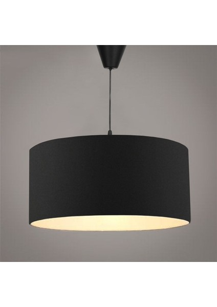 Şık Siyah Kumaş Avize Çap 30 Cm, Modern Sarkıt Aydınlatma