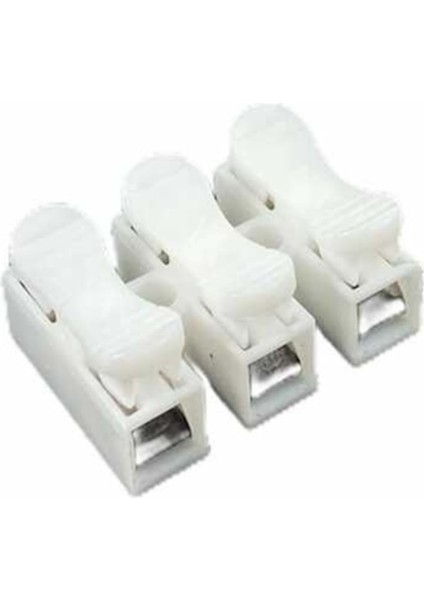 3'lü Mandallı Vidasız Klemens Seti, 10 Adet, Pratik ve Güvenli Bağlantı