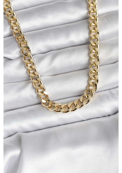 14K Gold Renk Kaplama Kalın Zincir Model cm Kadın Kolye - TJ-BKO10731