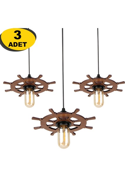 El Yapımı Doğal Ahşap Sarkıt Avize, Şık ve Sıcak Atmosfer Sağlar