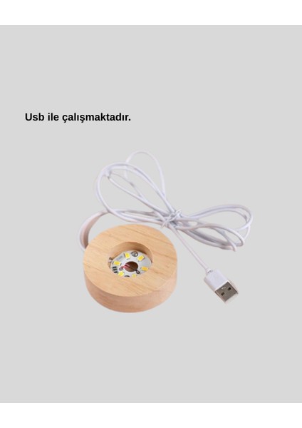 USB Bağlantılı Işıklı Kristal Küre Modern Ahşap Tabanlı Dekor fiyatları