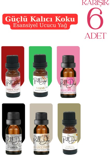 6'lı Esansiyel Uçucu Koku Yağı Buhurdanlık Yağı Difüzör Esansı Hobi Esans Ortam Oda 10ML-2
