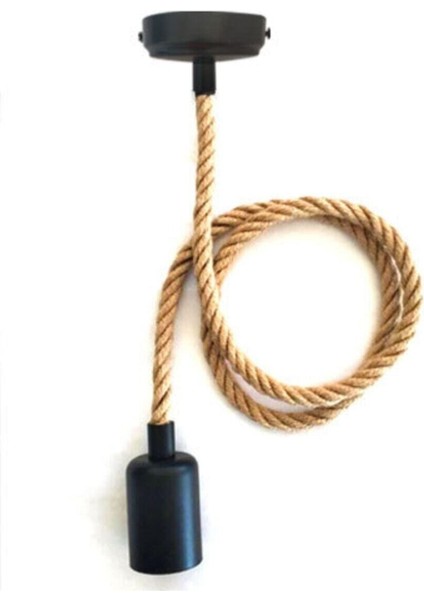 Ince 1,2 cm Jut Halat E-27 Monofaze Ray Soketli Tekli Sarkıt CT-4301