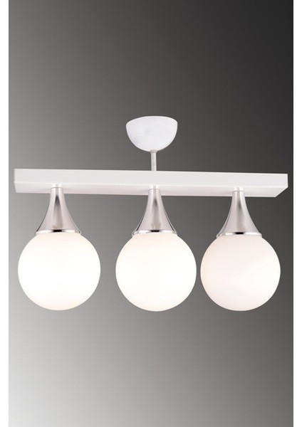 Modern Beyaz/krom Üçlü Dikdörtgen Cam Avize, Şık ve Zarif Tasarım fiyatları