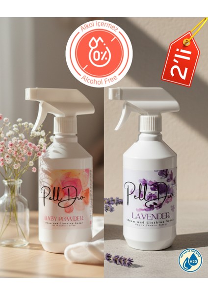 Baby Powder & Lavender Ev, Tekstil, Oda ve Çamaşır Spreyi Avantajlı Paket 2X500ML