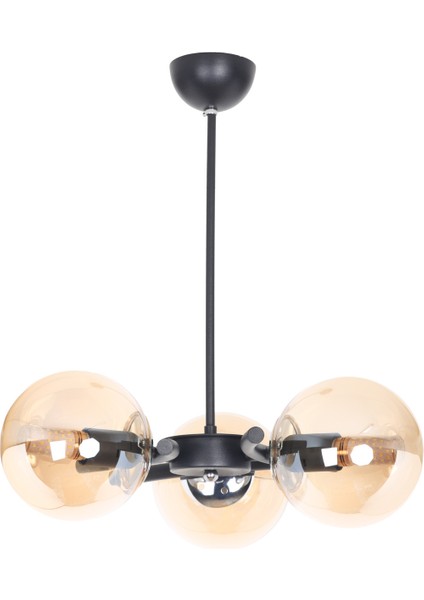 Şık Siyah Krom 3 Bal Camlı Modern Avize, Evinize Zarif Dokunuş fiyatları