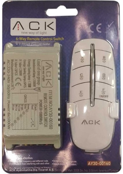 6'lı Avize Kumandası, Kullanım Kolaylığı, Yüksek Kalite, Pratik Kullanım