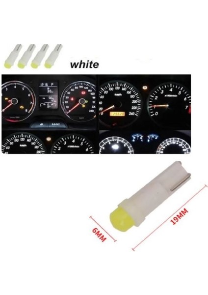 (4xadet) 1 Set 12V LED Mını Dipsiz T5 Whıte (Mini Dipsiz Ampul Beyaz)